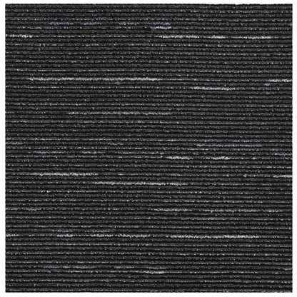 Carpet Tile Striped Black 50 x 50 cm 36 pcs PP and Bitumen