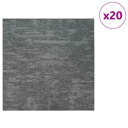 Carpet Tile Rock Grey 50 x 50 cm 20 pcs PP and Bitumen