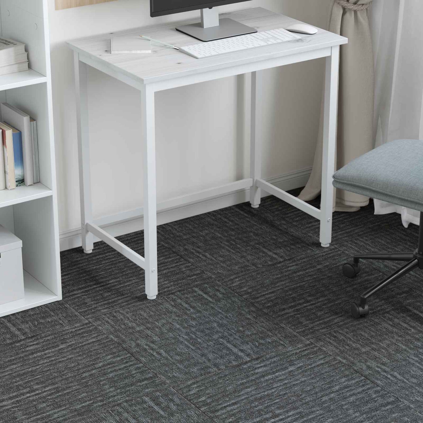 Carpet Tile Concrete Grey 50 x 50 cm 4 pcs PP and Bitumen