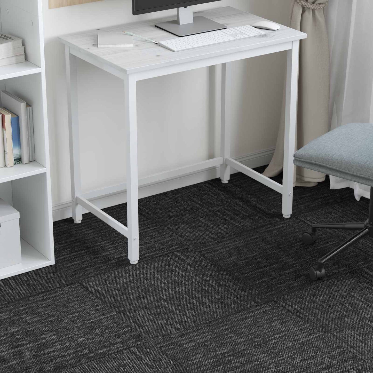 Carpet Tile Charcoal Grey 50 x 50 cm 36 pcs PP and Bitumen