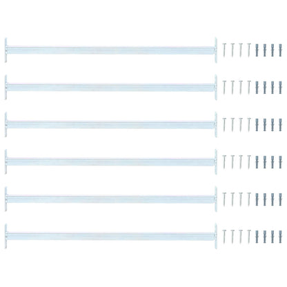 Adjustable Window Safety Bar 6 pcs Silver Steel