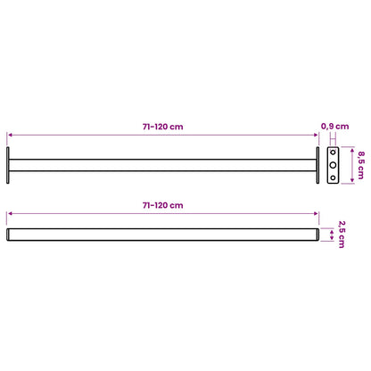 Adjustable Window Safety Bar 6 pcs Silver Steel