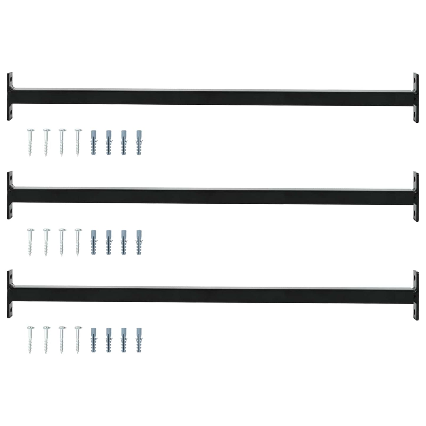 Adjustable Window Safety Bar 3 pcs 710 -1200 mm Steel Black
