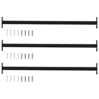 Adjustable Window Safety Bar 3 pcs 710 -1200 mm Steel Black