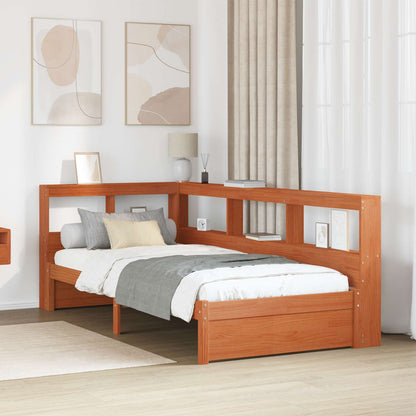 Bookcase Bed with Headboard with Storage Solid Pine Wood