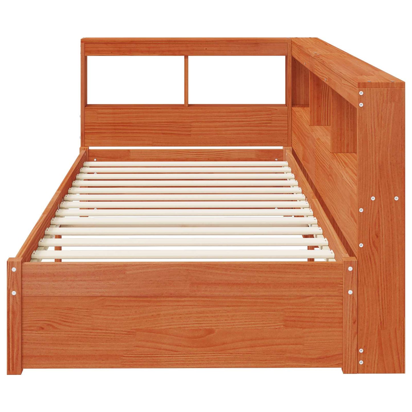Bookcase Bed with Headboard with Storage Solid Pine Wood