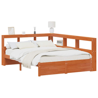 Bookcase Bed with Headboard with Storage Solid Pine Wood