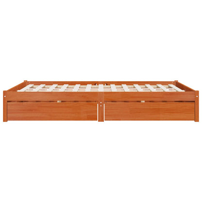 Bed Frame with Drawer with Storage Solid Pine Wood