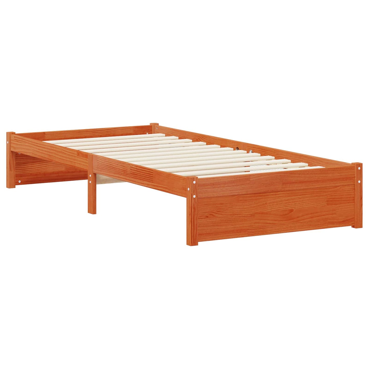 Bed Frame with Drawer with Storage Wax Brown Solid Pine Wood