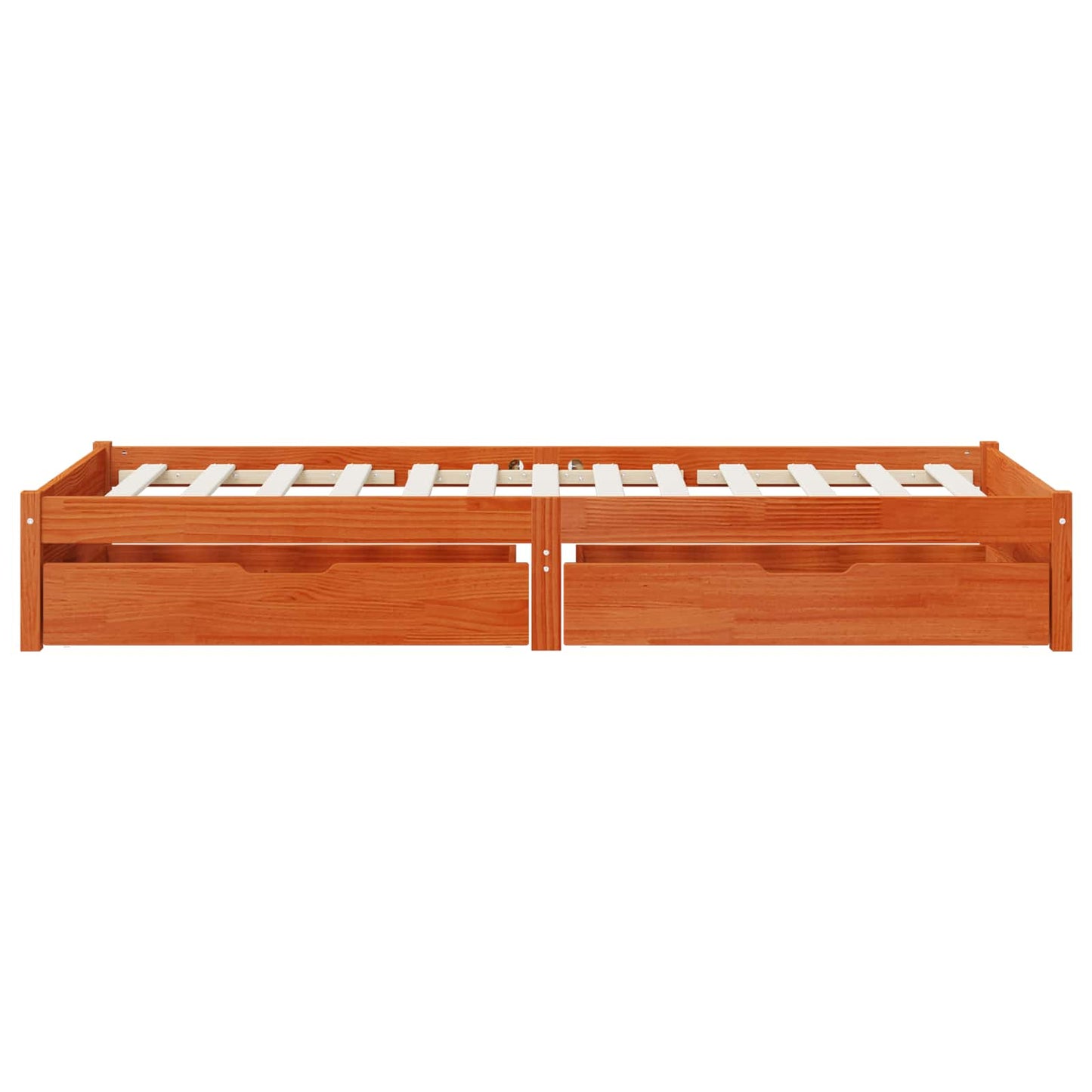Bed Frame with Drawer with Storage Wax Brown Solid Pine Wood