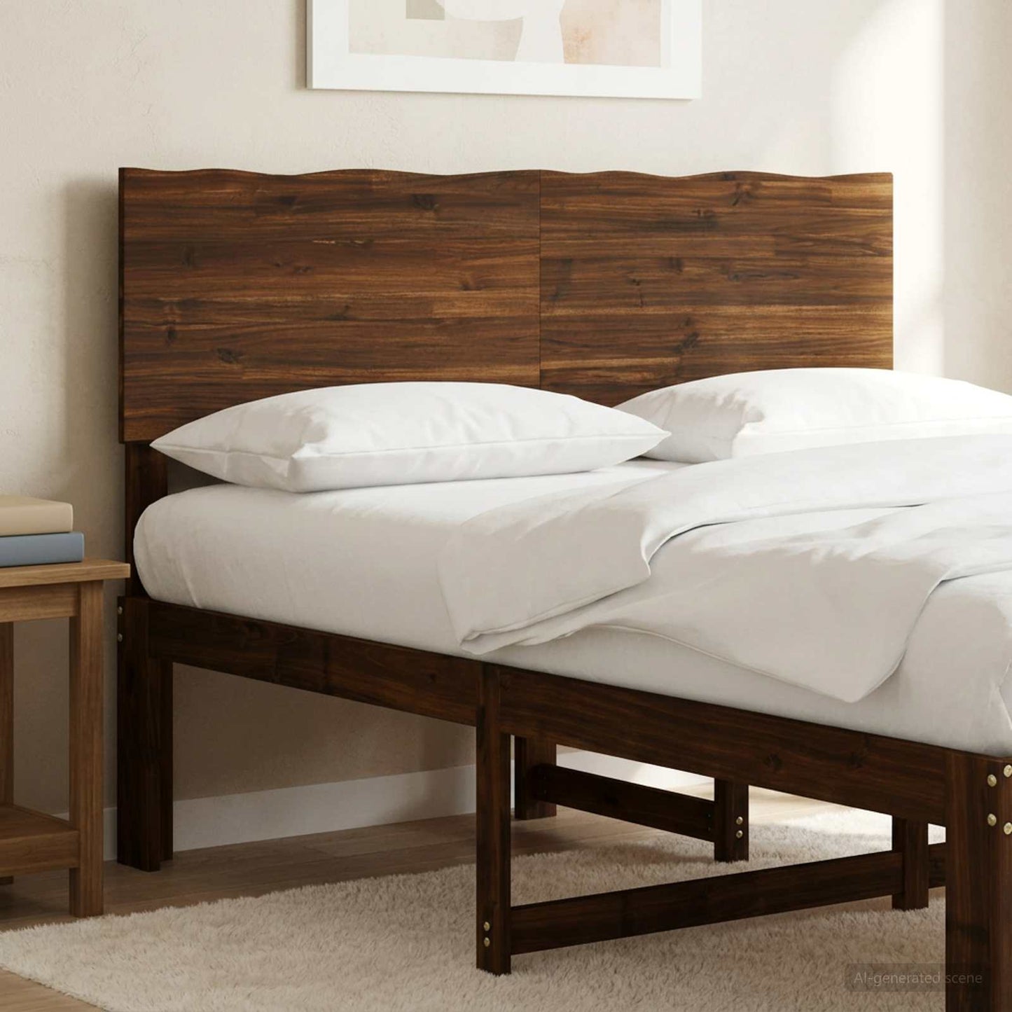 Live Edge Headboard ROSTOCK Dark Brown 150 cm Solid Acacia Wood