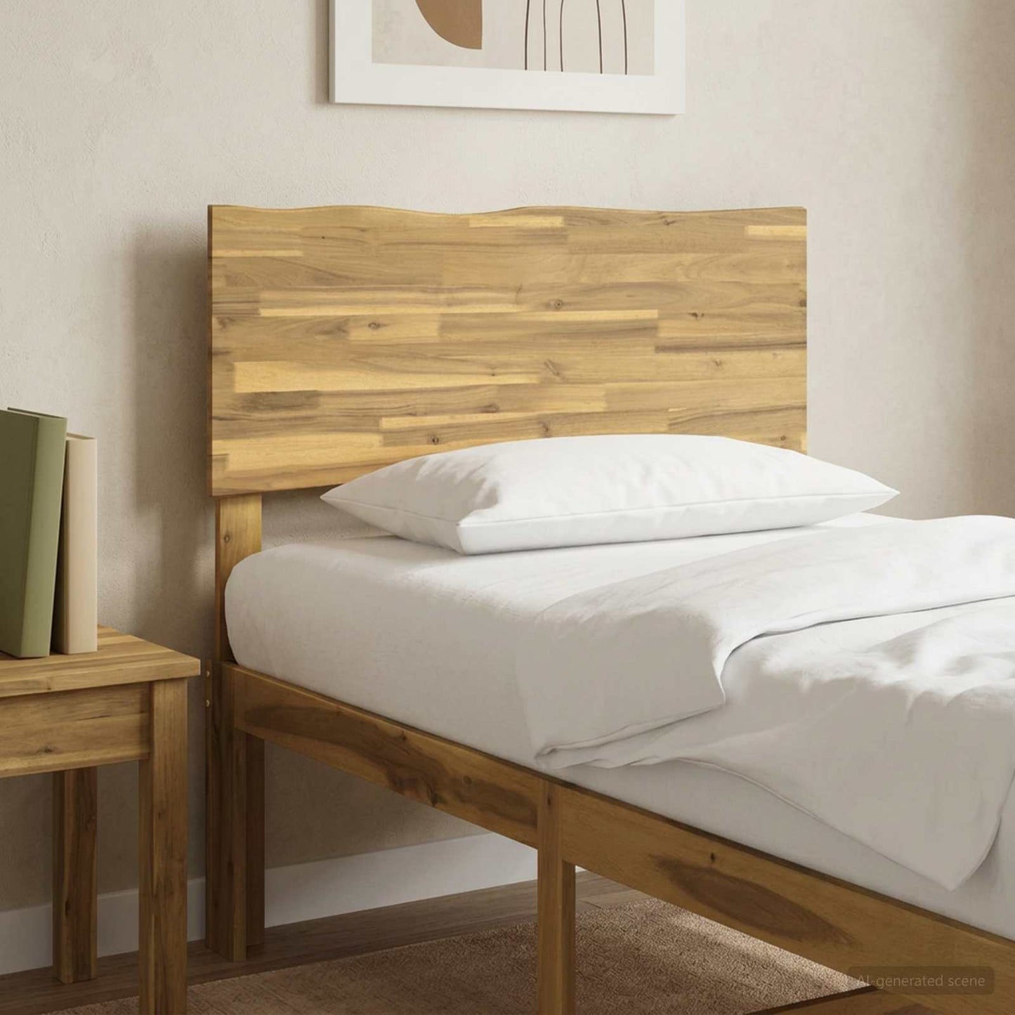 Live Edge Headboard ROSTOCK White 75 cm Solid Acacia Wood