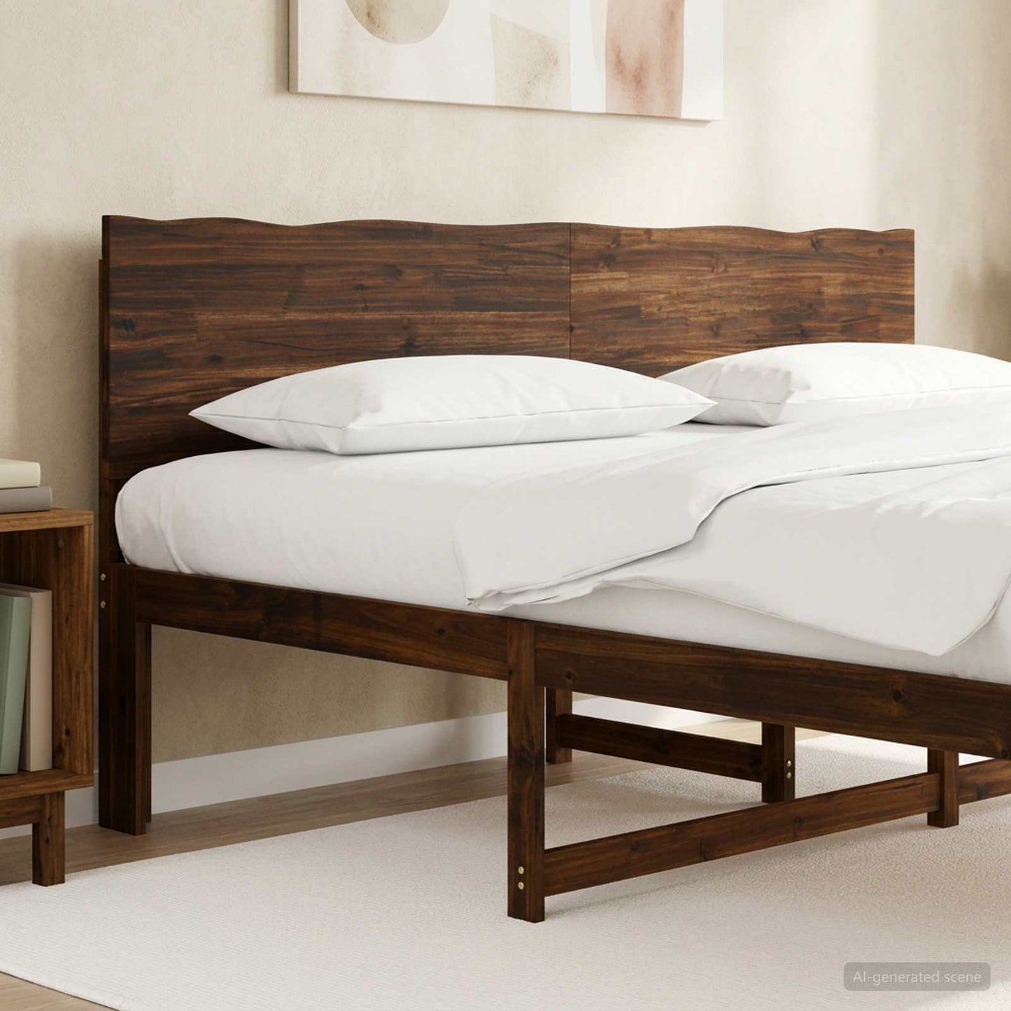 Live Edge Headboard ROSTOCK Dark Brown 200 cm Solid Acacia Wood