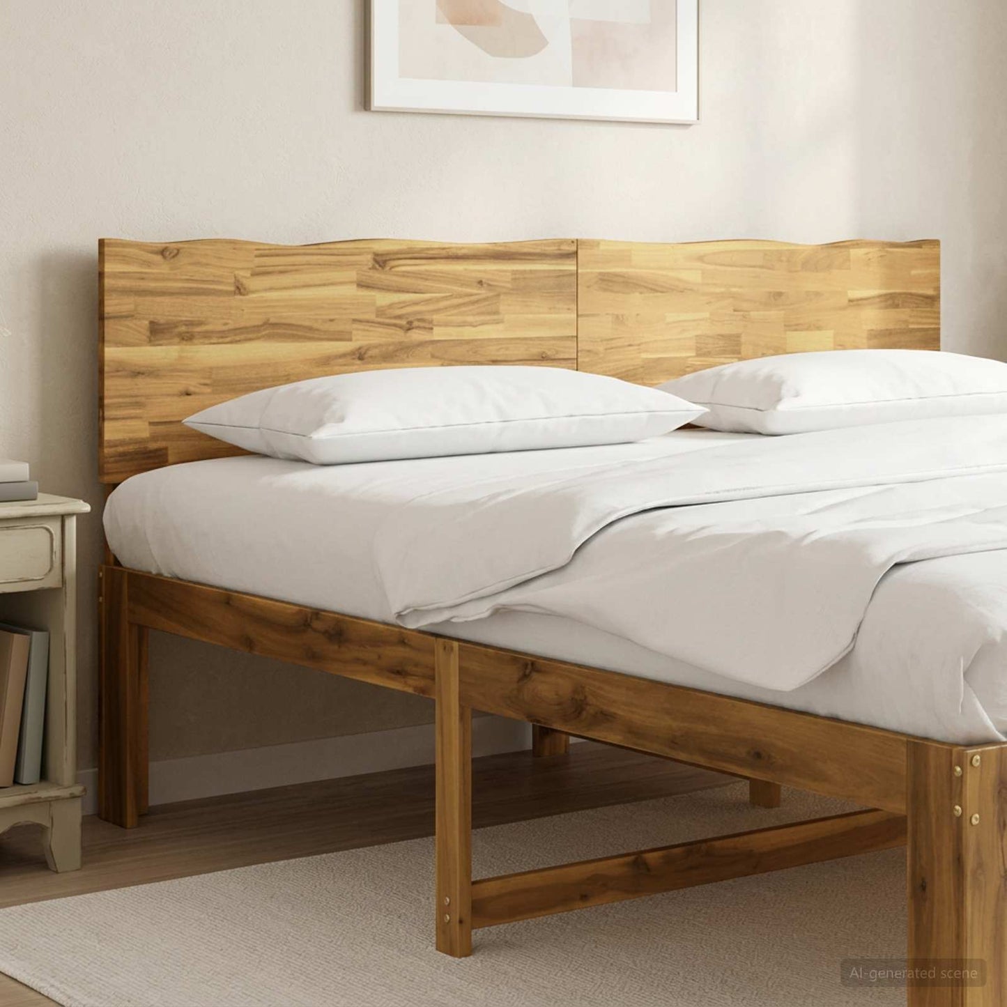 Live Edge Headboard ROSTOCK White 200 cm Solid Acacia Wood