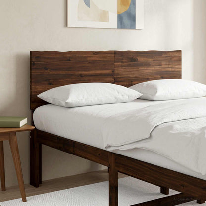 Live Edge Headboard ROSTOCK Dark Brown 140 cm Solid Acacia Wood