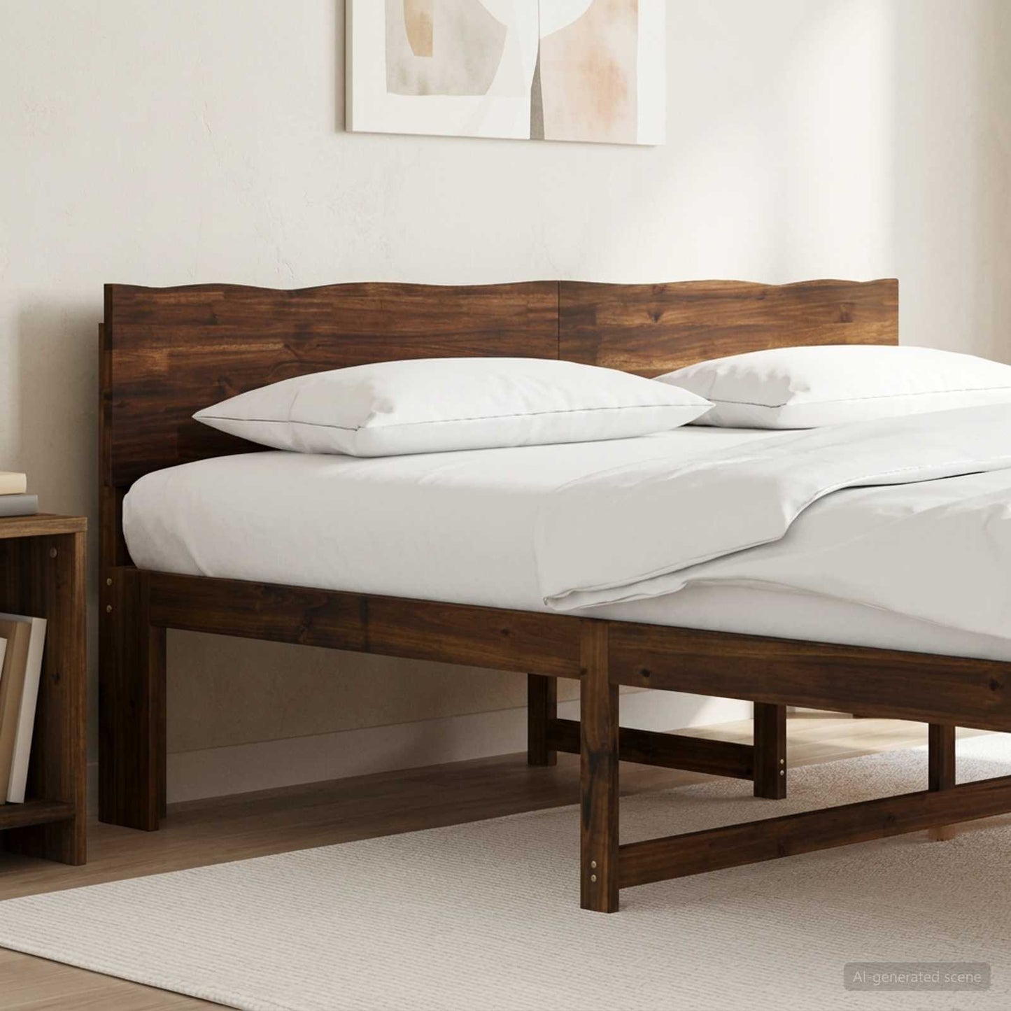 Live Edge Headboard ROSTOCK Dark Brown 200 cm Solid Acacia Wood