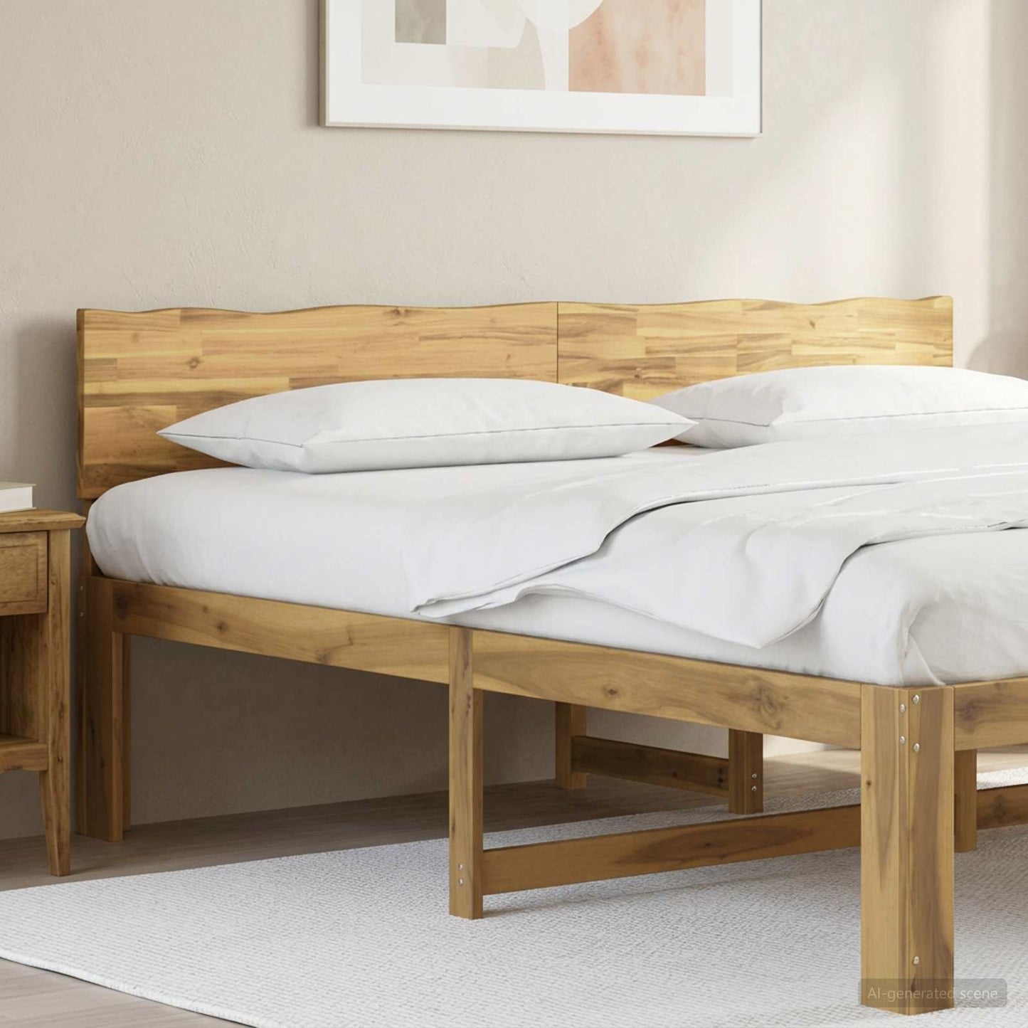 Live Edge Headboard ROSTOCK White 200 cm Solid Acacia Wood