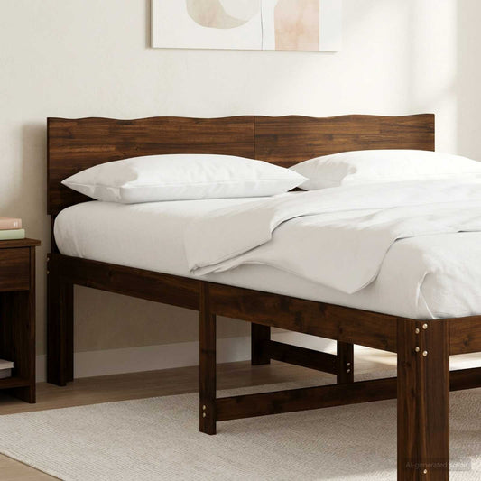 Live Edge Headboard ROSTOCK Dark Brown 140 cm Solid Acacia Wood