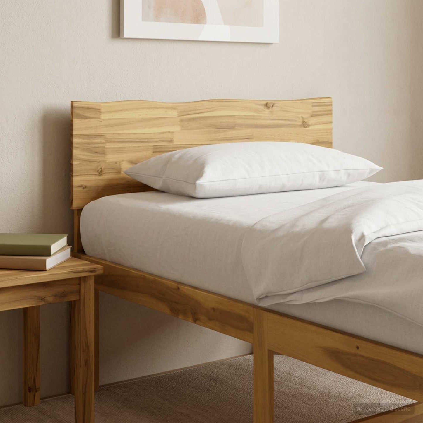 Live Edge Headboard ROSTOCK White 75 cm Solid Acacia Wood