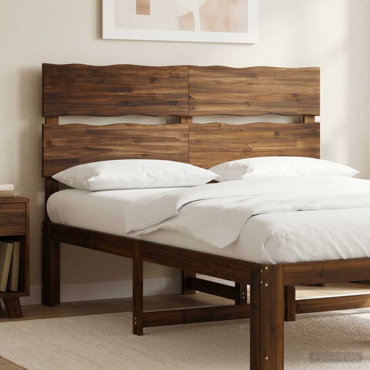 Live Edge Headboard ROSTOCK Dark Brown 120 cm Solid Acacia Wood