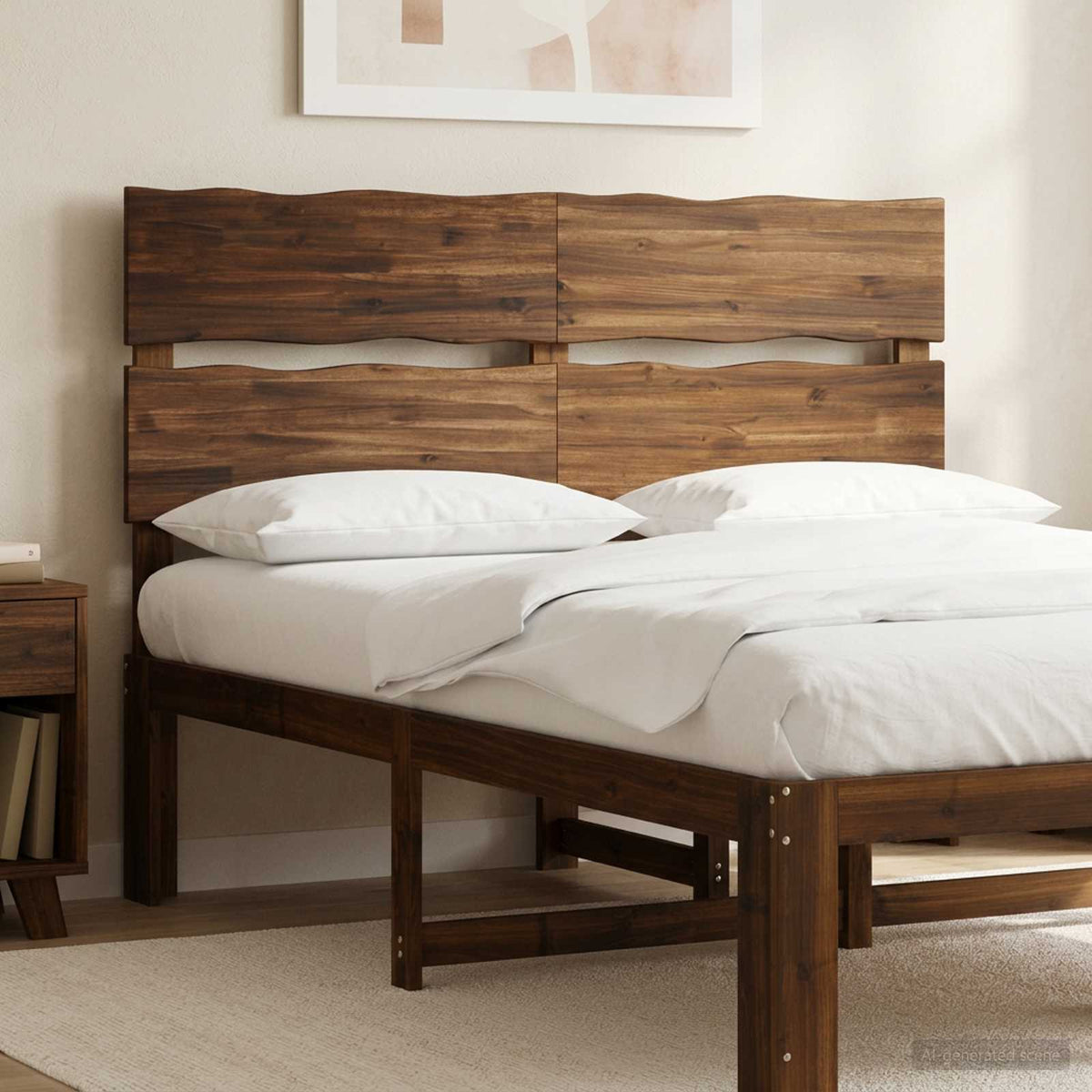 Live Edge Headboard ROSTOCK Dark Brown 120 cm Solid Acacia Wood