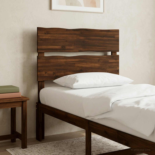 Live Edge Headboard ROSTOCK Dark Brown 90 cm Solid Acacia Wood