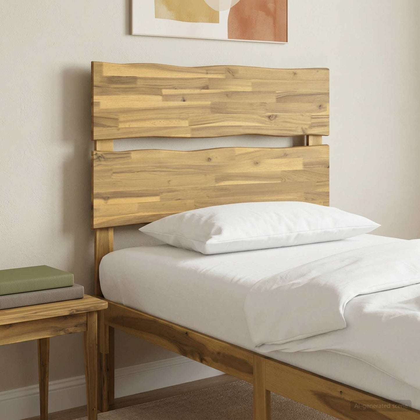 Live Edge Headboard ROSTOCK White 90 cm Solid Acacia Wood
