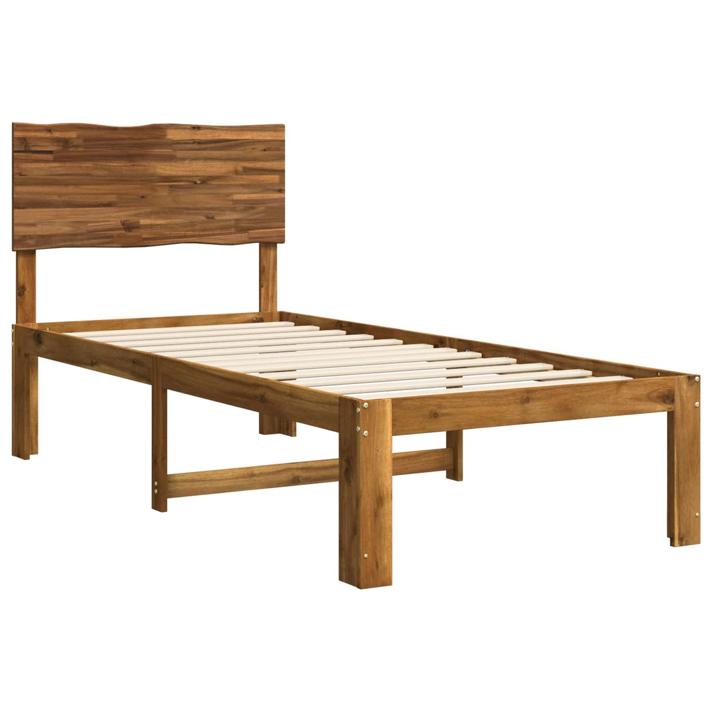 Single Bed Frame with Headboard ROSTOCK Natural 75 x 190 cm