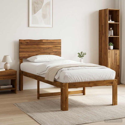 Single Bed Frame with Headboard ROSTOCK Natural 90 x 190 cm