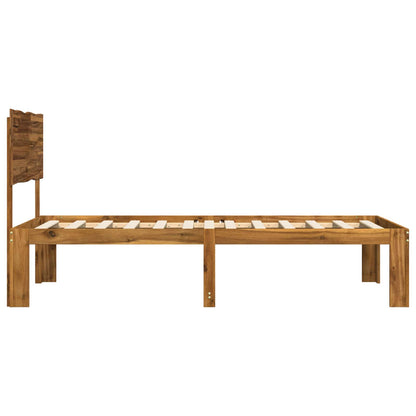 Single Bed Frame with Headboard ROSTOCK Natural 90 x 190 cm