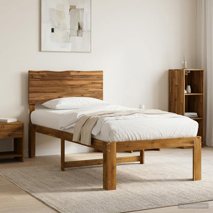 Single Bed Frame with Headboard ROSTOCK Natural 80 x 200 cm