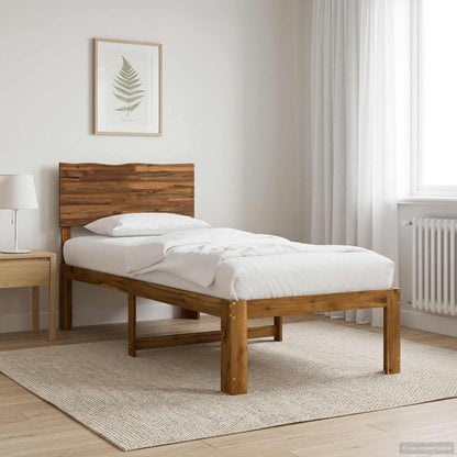 Single Bed Frame with Headboard ROSTOCK Natural 90 x 200 cm