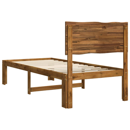 Single Bed Frame with Headboard ROSTOCK Natural 90 x 200 cm