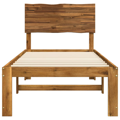 Single Bed Frame with Headboard ROSTOCK Natural 90 x 200 cm