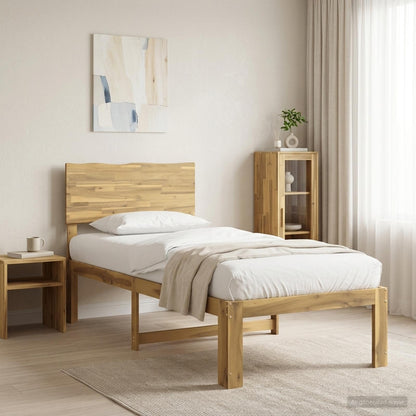 Single Bed Frame with Headboard ROSTOCK White 90 x 200 cm