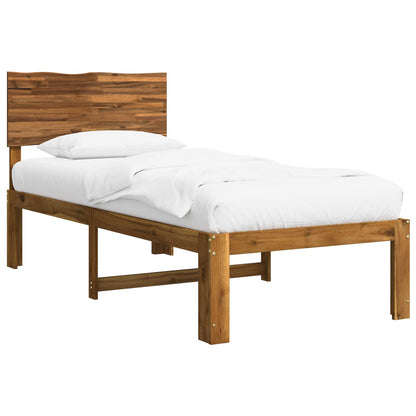Single Bed Frame with Headboard ROSTOCK Natural 100 x 200 cm