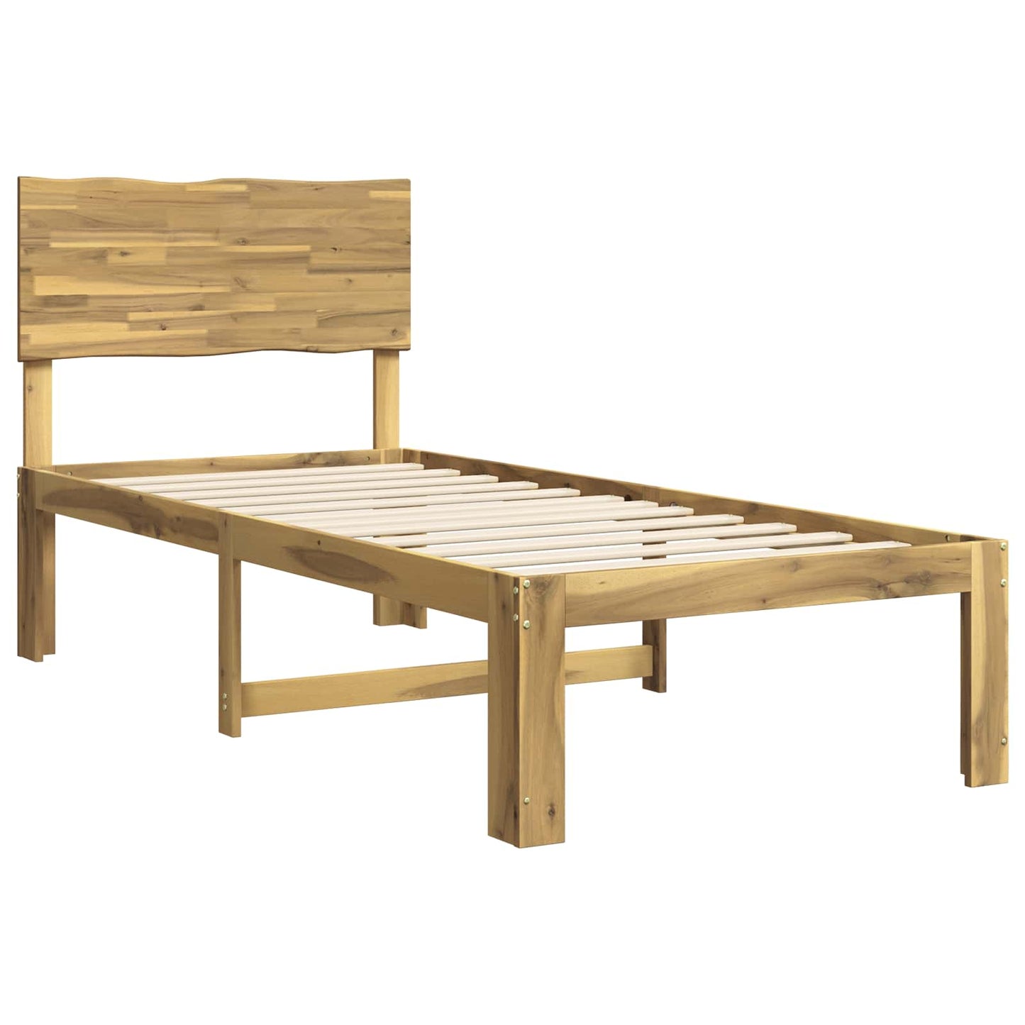 Single Bed Frame with Headboard ROSTOCK White 100 x 200 cm