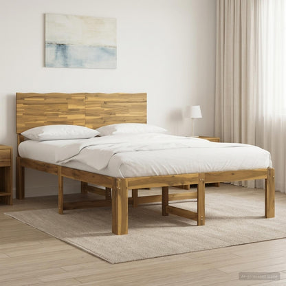 Double Bed Frame with Headboard ROSTOCK White 120 x 200 cm