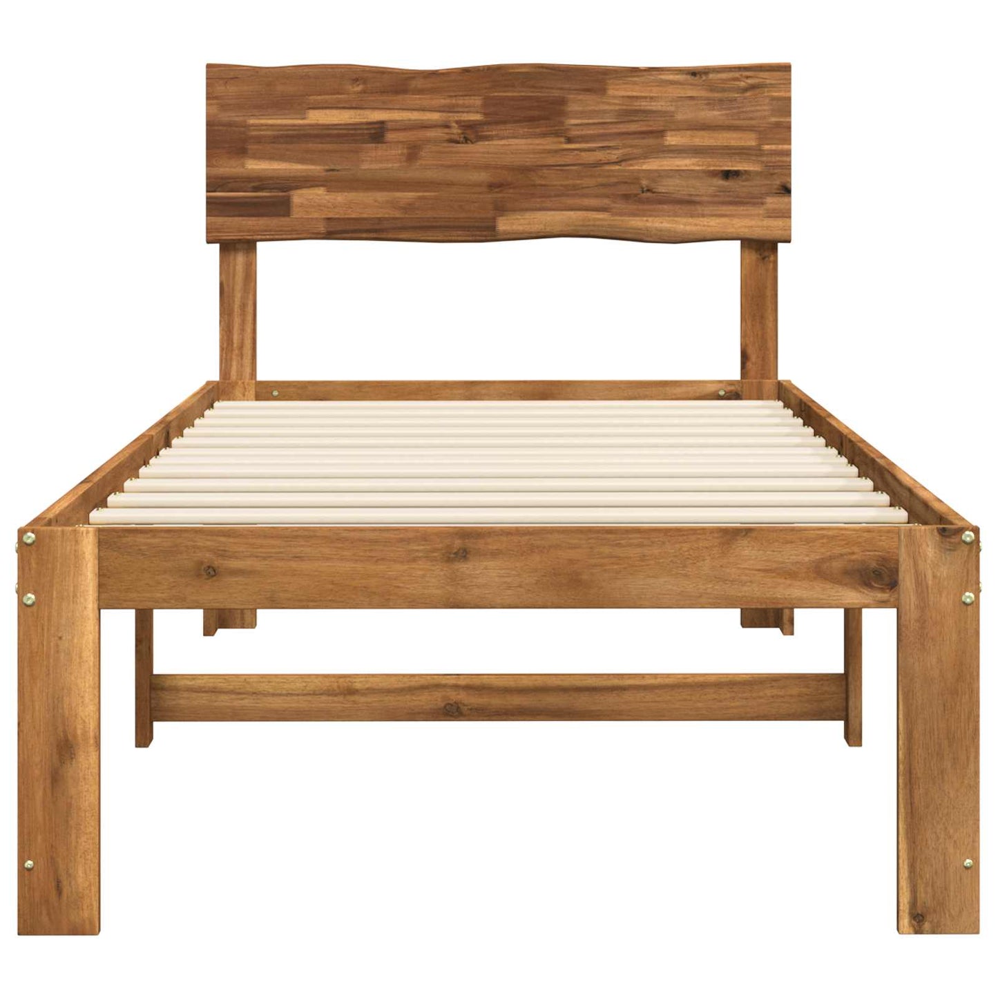 Single Bed Frame with Headboard ROSTOCK Natural 75 x 190 cm