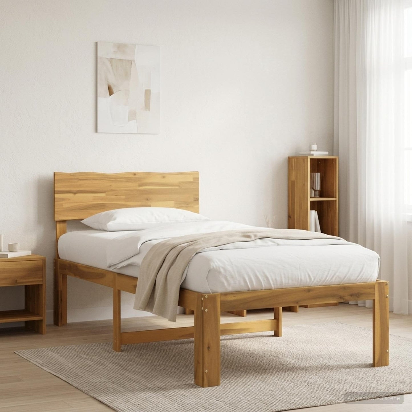 Single Bed Frame with Headboard ROSTOCK White 75 x 190 cm