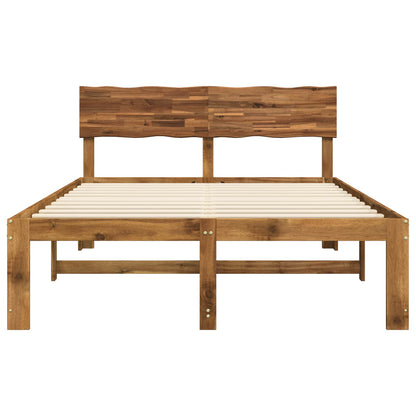 Double Bed Frame with Headboard ROSTOCK Natural 120 x 190 cm