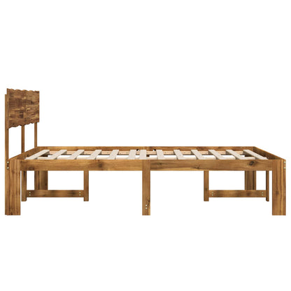 Double Bed Frame with Headboard ROSTOCK Natural 120 x 190 cm