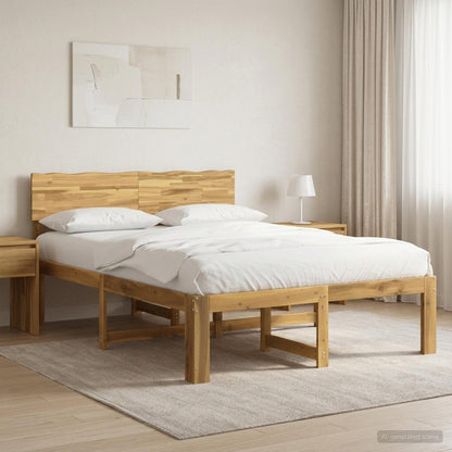 Double Bed Frame with Headboard ROSTOCK White 120 x 190 cm