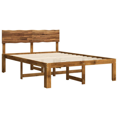 Double Bed Frame with Headboard ROSTOCK Natural 140 x 190 cm