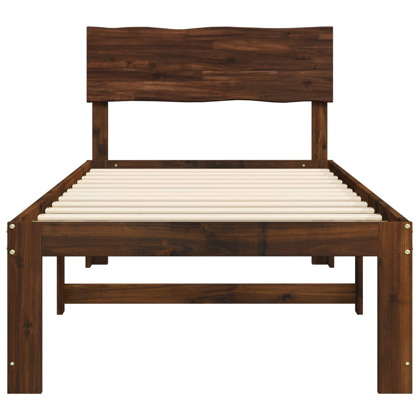 Single Bed Frame with Headboard ROSTOCK Dark Brown 80 x 200 cm