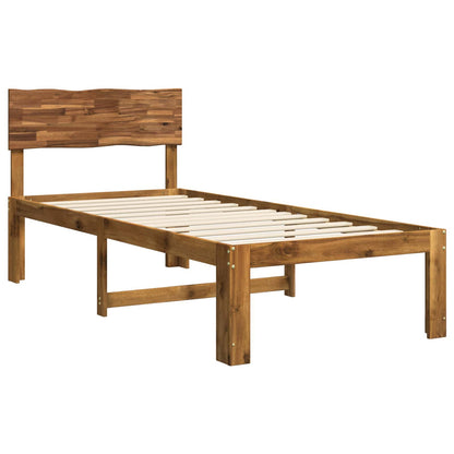 Single Bed Frame with Headboard ROSTOCK Natural 90 x 200 cm