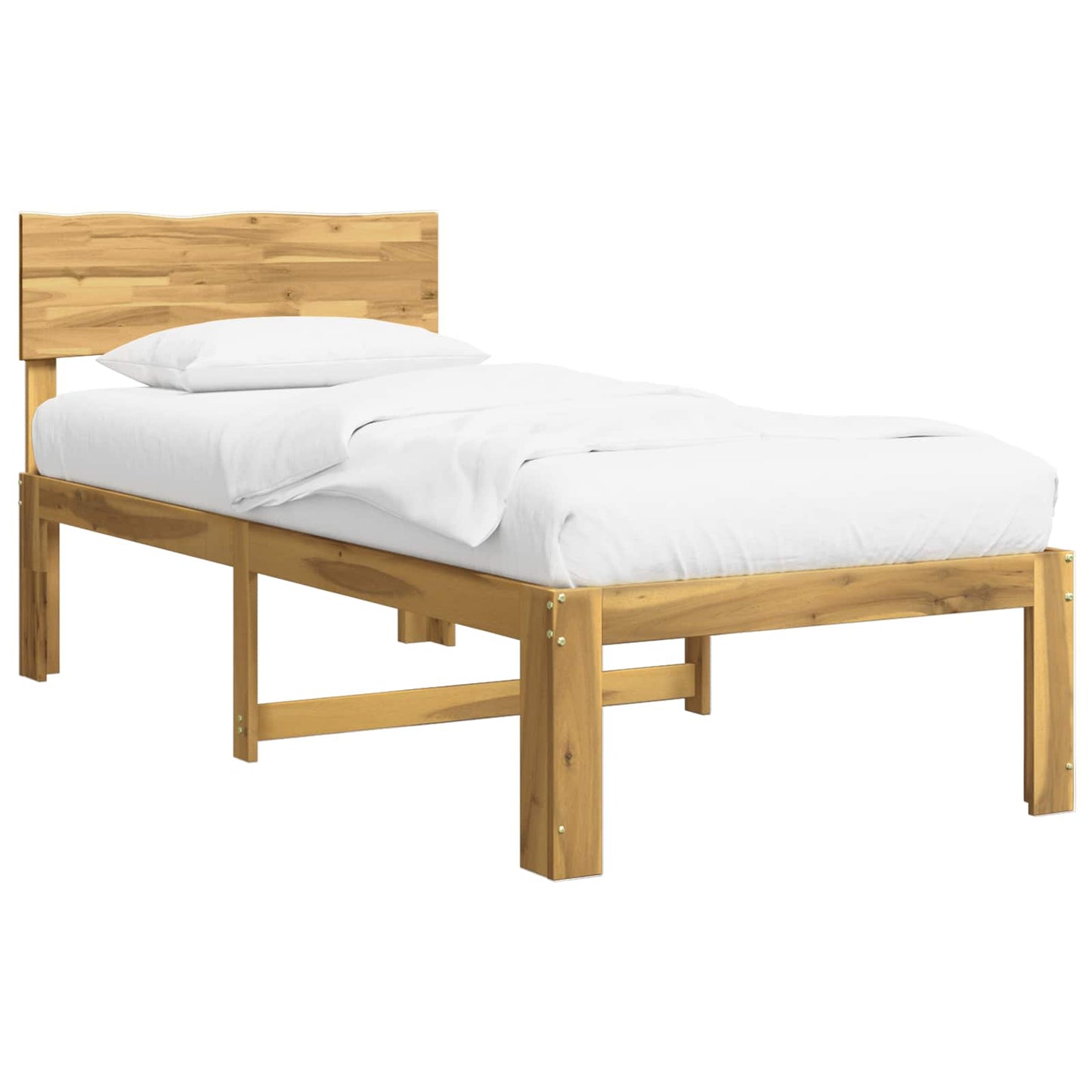 Single Bed Frame with Headboard ROSTOCK White 90 x 200 cm