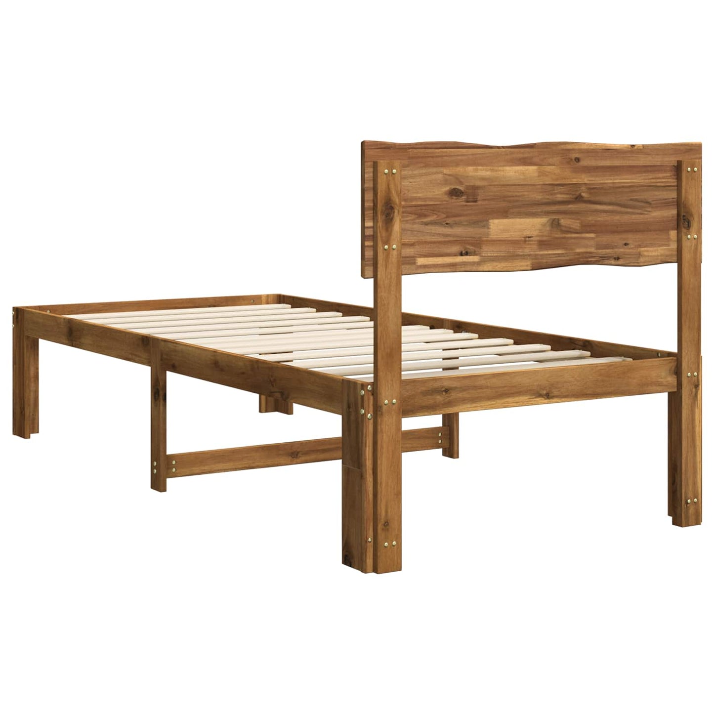 Single Bed Frame with Headboard ROSTOCK Natural 100 x 200 cm