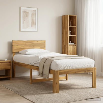 Single Bed Frame with Headboard ROSTOCK White 100 x 200 cm