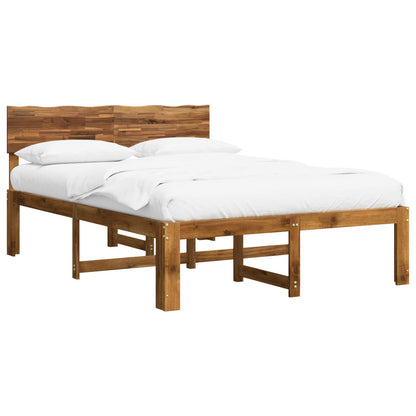 Double Bed Frame with Headboard ROSTOCK Natural 120 x 200 cm